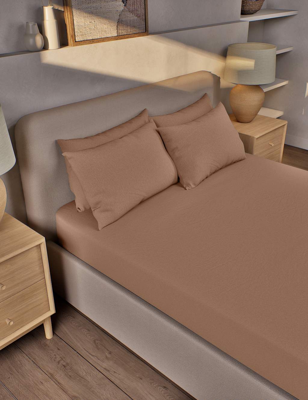 Pure Brushed Cotton Deep Fitted Sheet