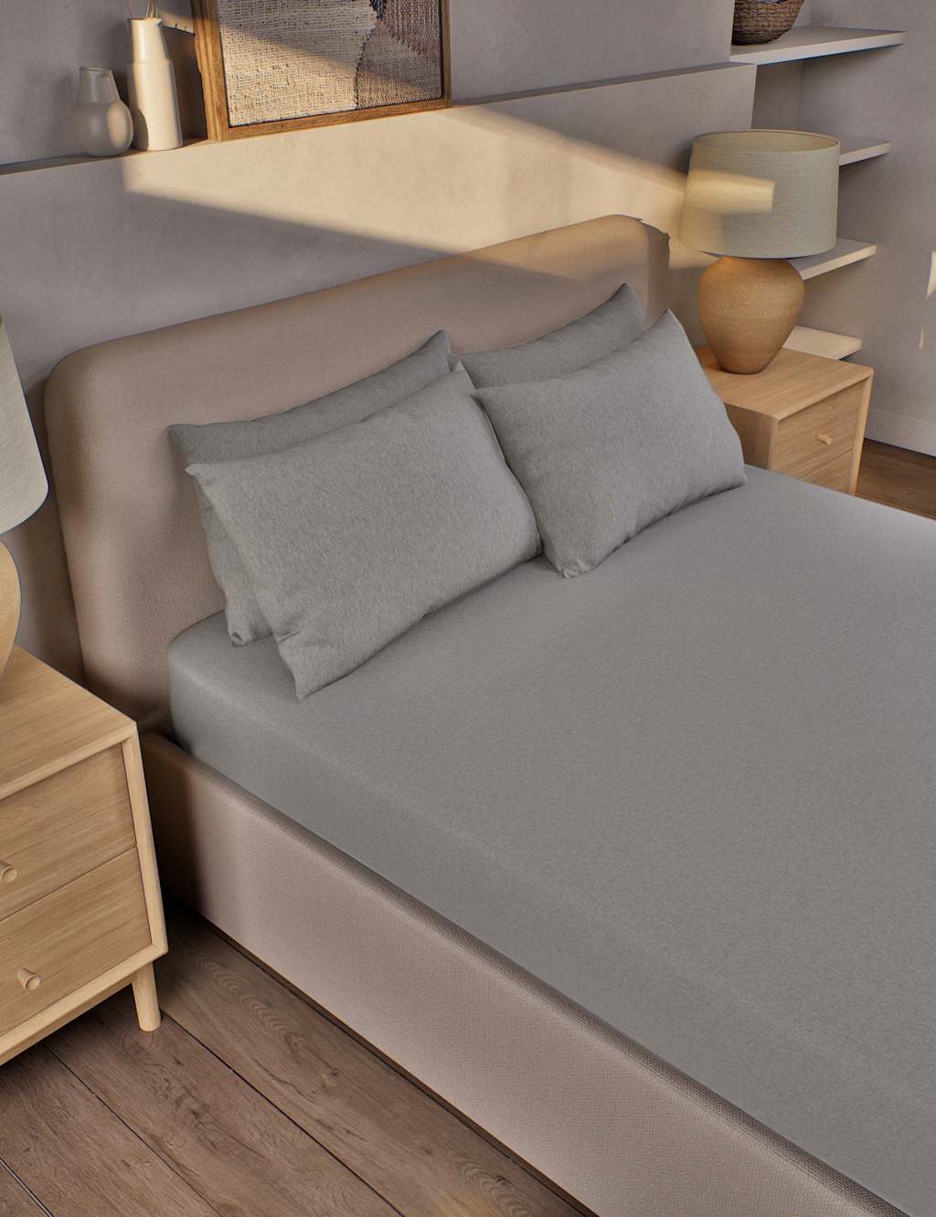 Pure Brushed Cotton Deep Fitted Sheet