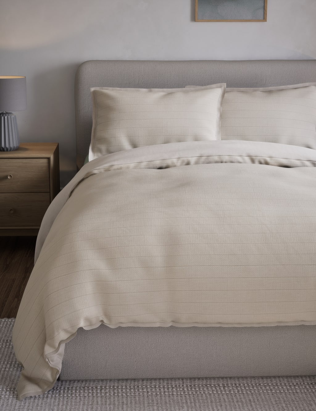 Cotton Rich Ribbed Striped Bedding Set