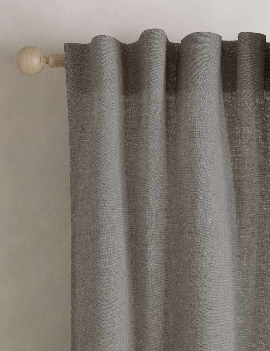 M&S Cotton Linen Blend Sheer Multiway Curtains Light Grey