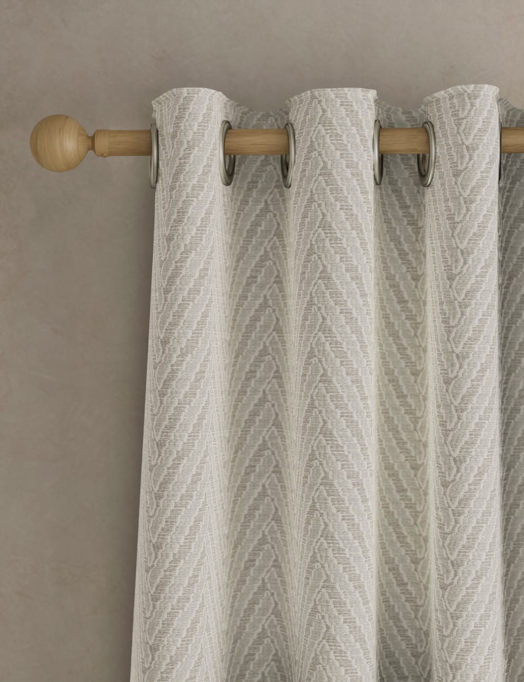 Textured Herringbone Eyelet Curtains