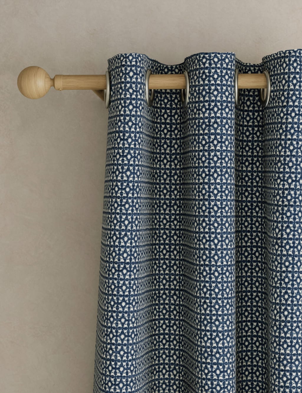 Chenille Geometric Eyelet Curtains