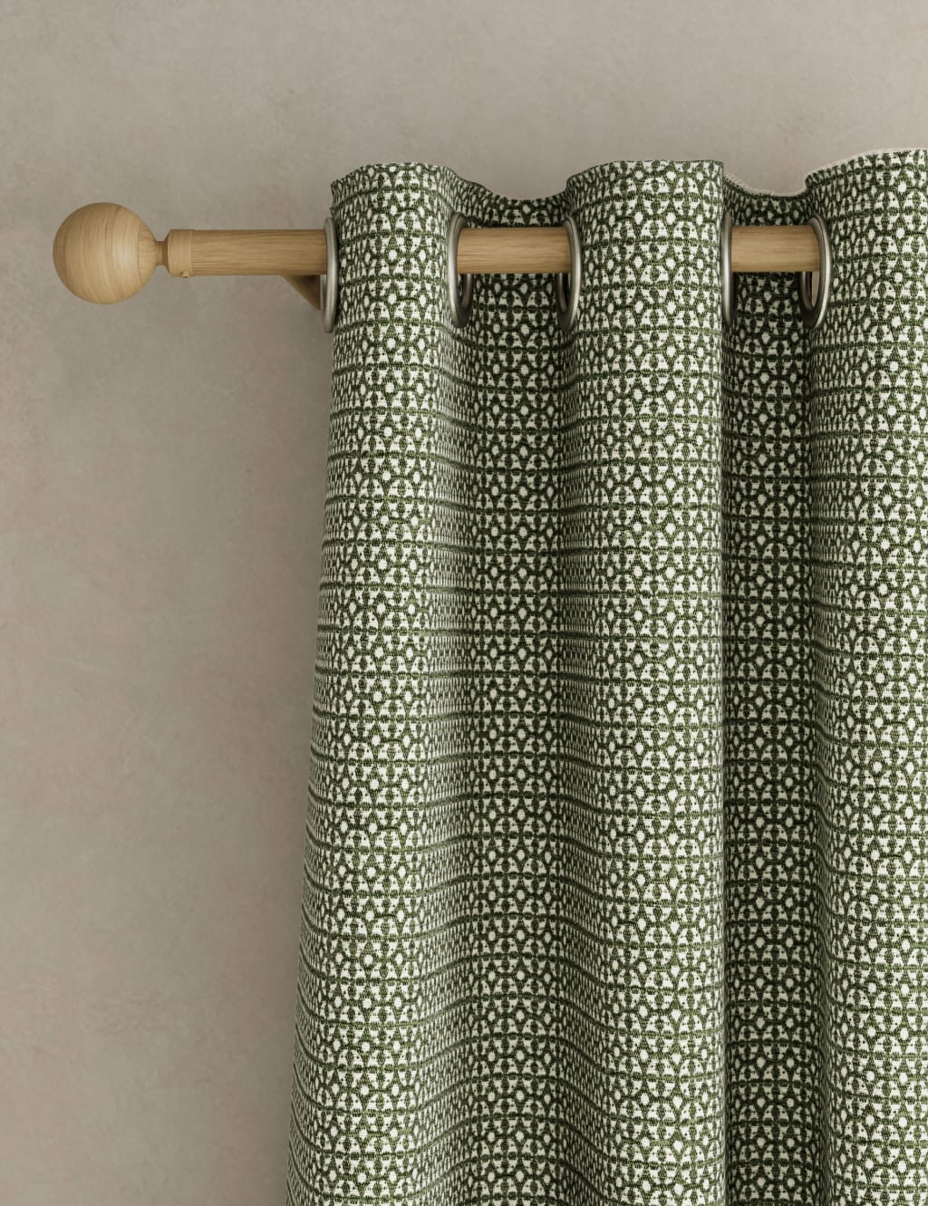 Chenille Geometric Eyelet Curtains