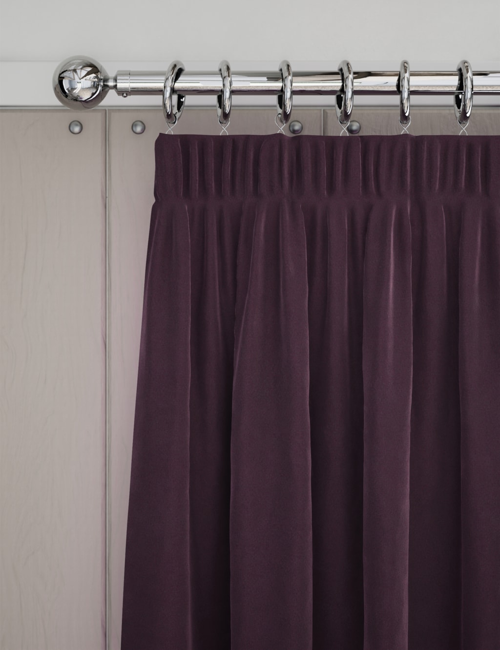Velvet Pencil Pleat Thermal Curtains