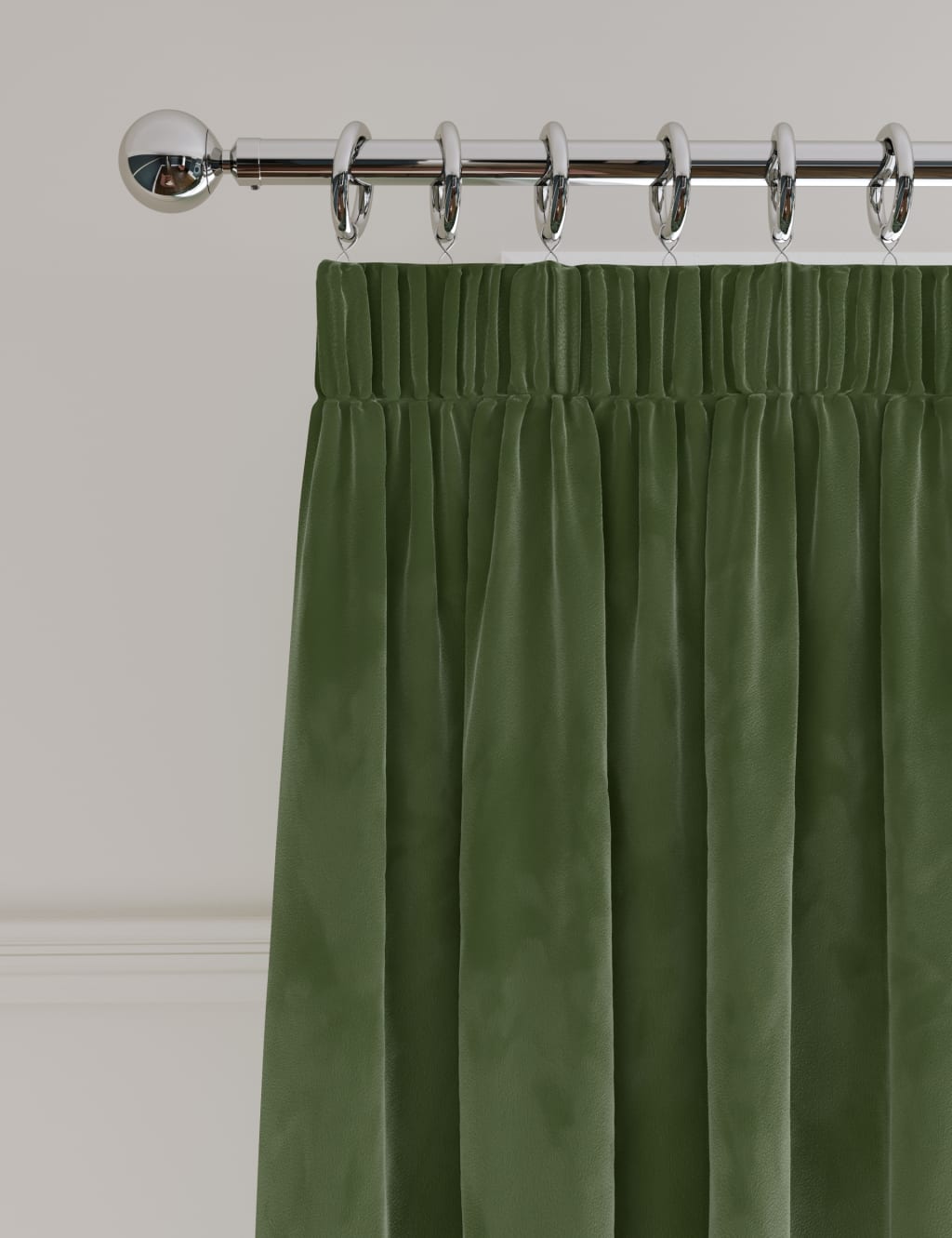 Velvet Pencil Pleat Thermal Curtains