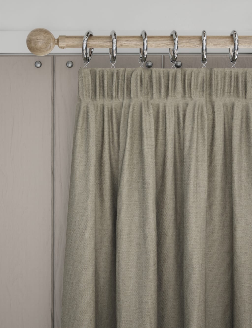 Brushed Pencil Pleat Blackout Thermal Curtains