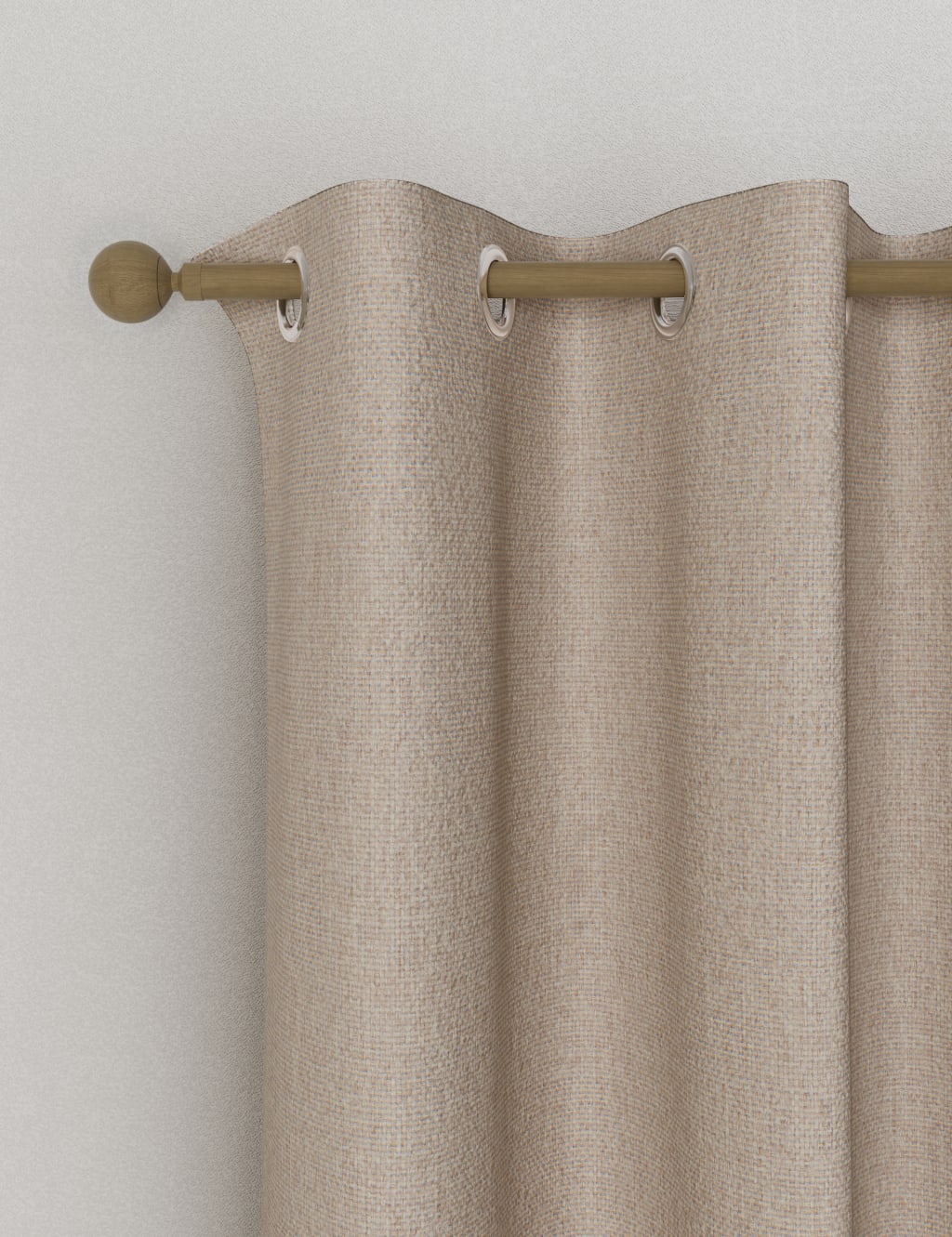 M&S Anti Allergy Eyelet Blackout Temperature Smart Curtains Champagne