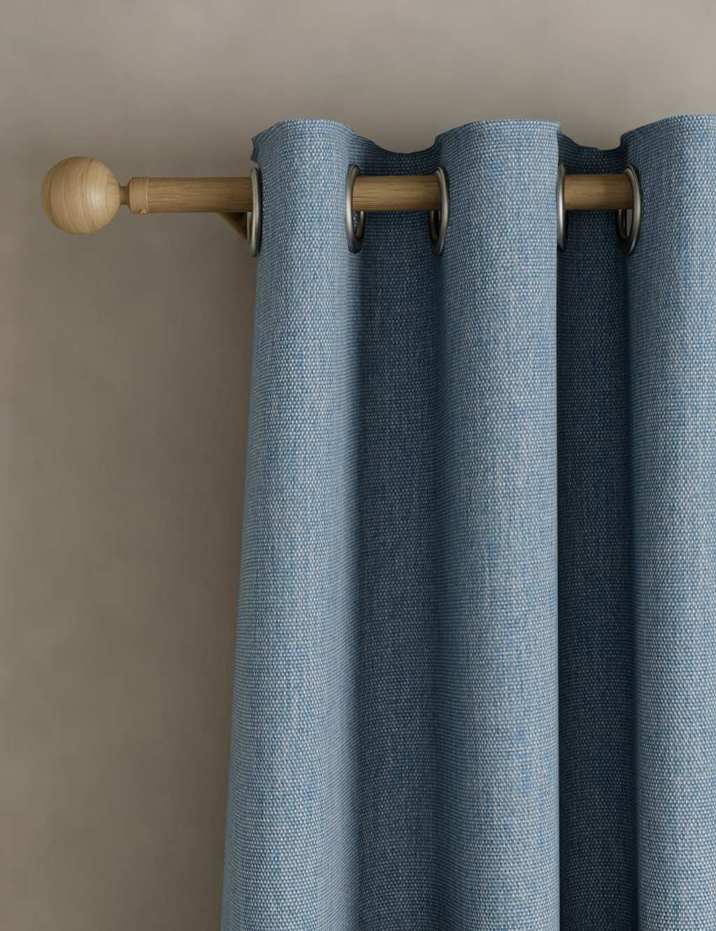 M&S Brushed Eyelet Ultra Thermal Blackout Curtains - W218cm, Drop 137cm - Blue Mix