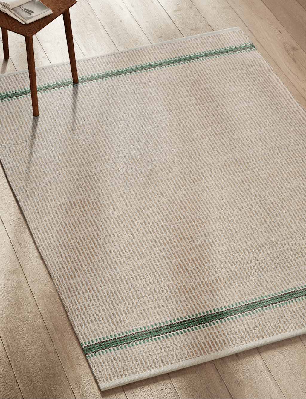Border Striped Outdoor Rectangle Rug