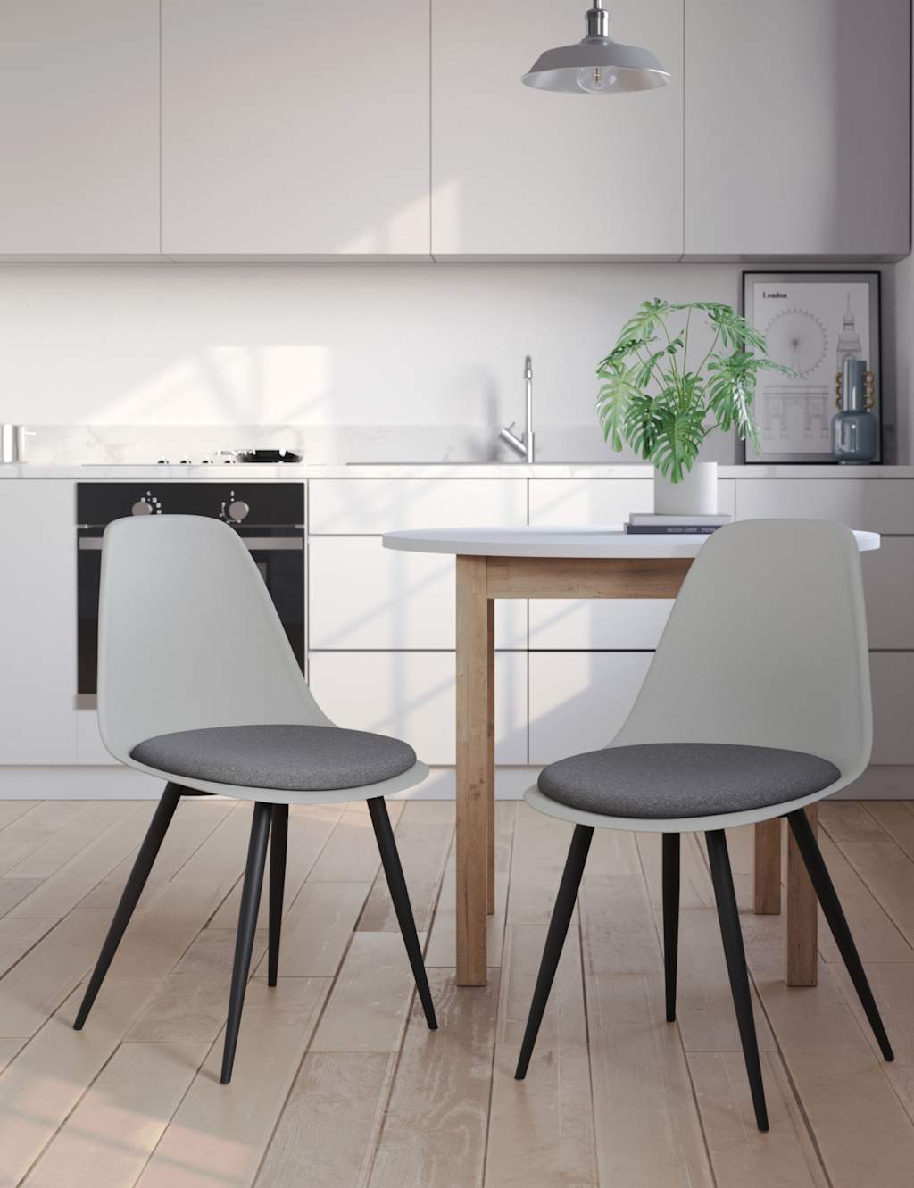 M&S Set of 2 Arnie Dining Chairs Mid Grey