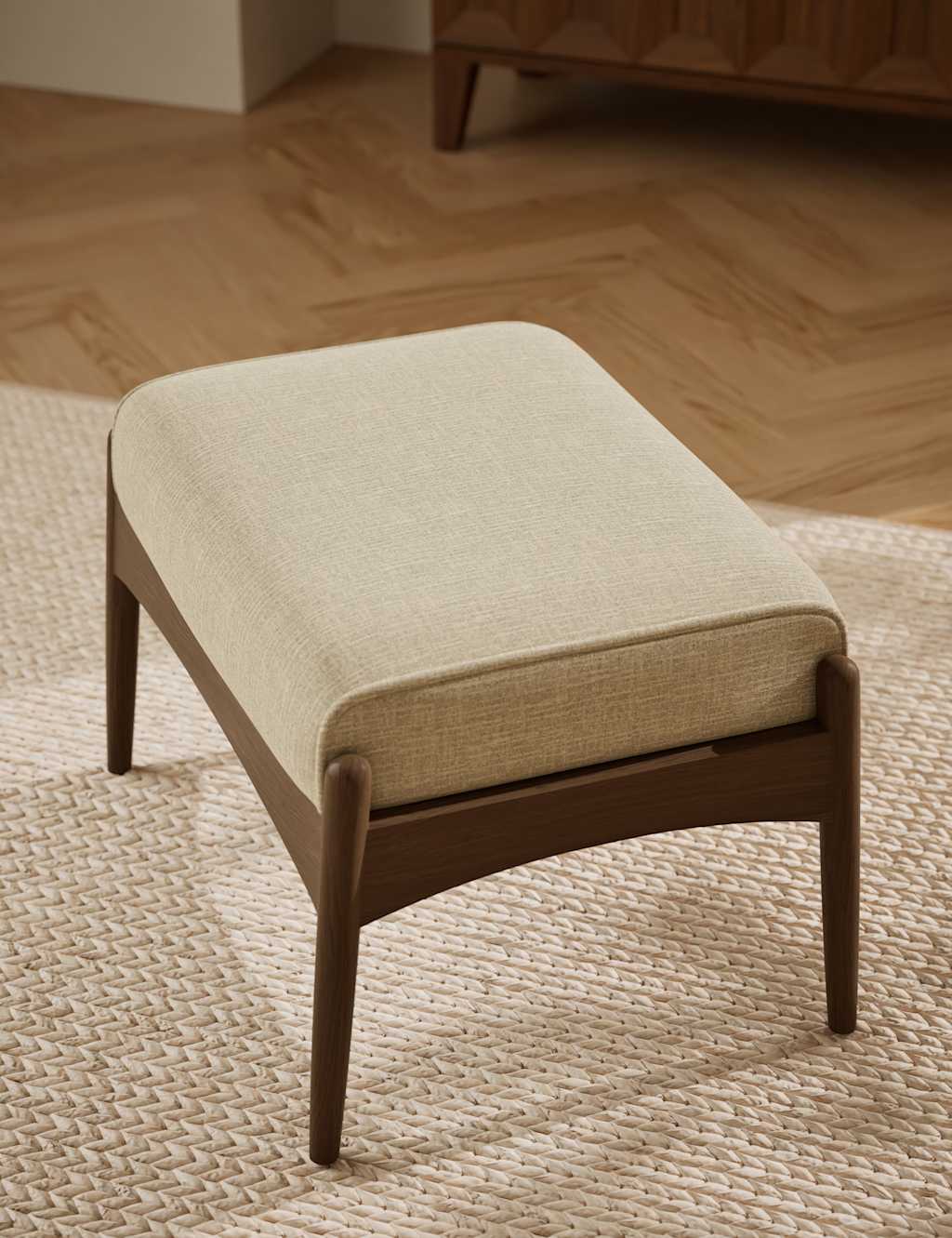 M&S Sherwood Dark Oak Footstool - Natural