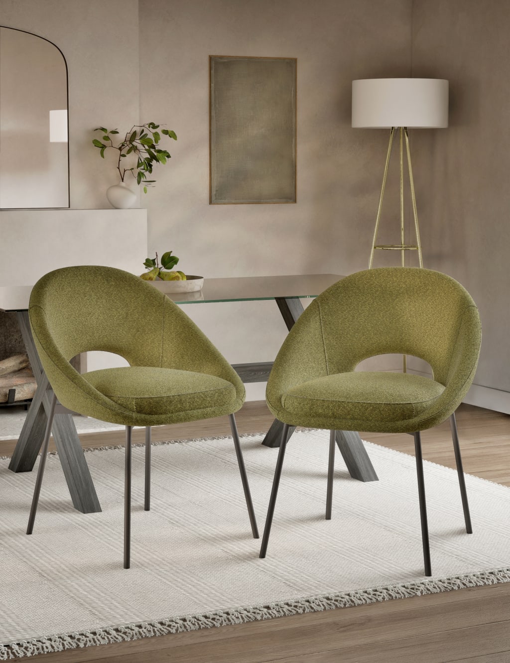 Set of 2 Curve Dining Chairs