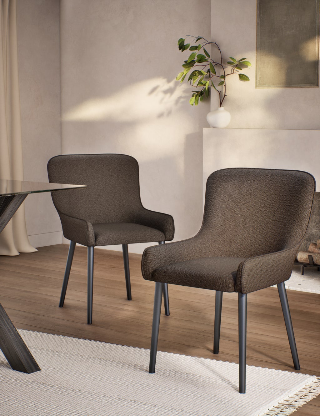 Set of 2 Braxton Boucle Dining Chairs