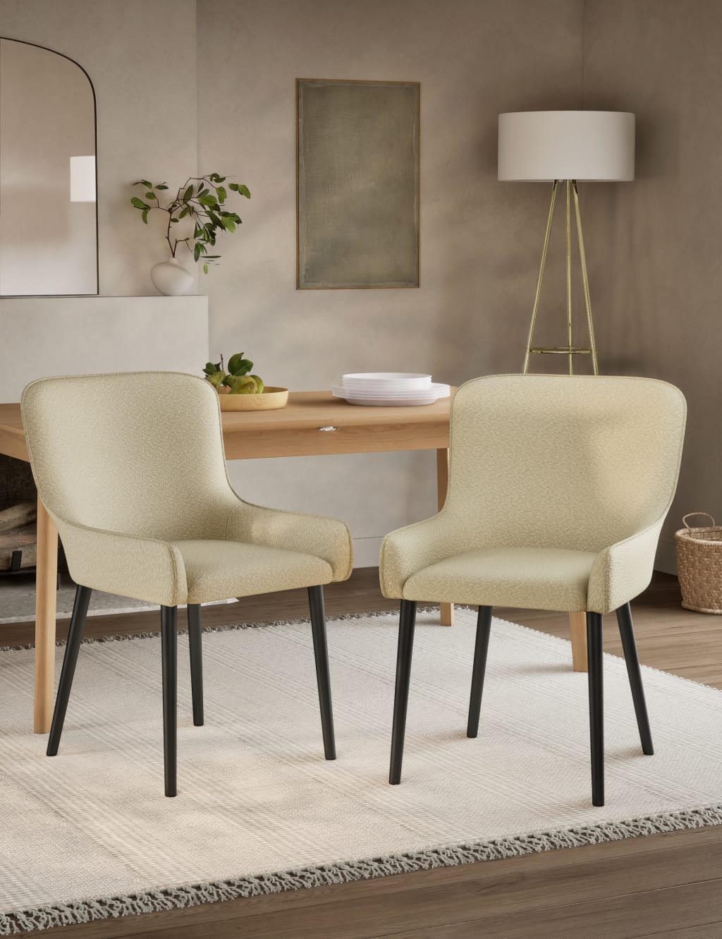 Set of 2 Braxton Boucle Dining Chairs