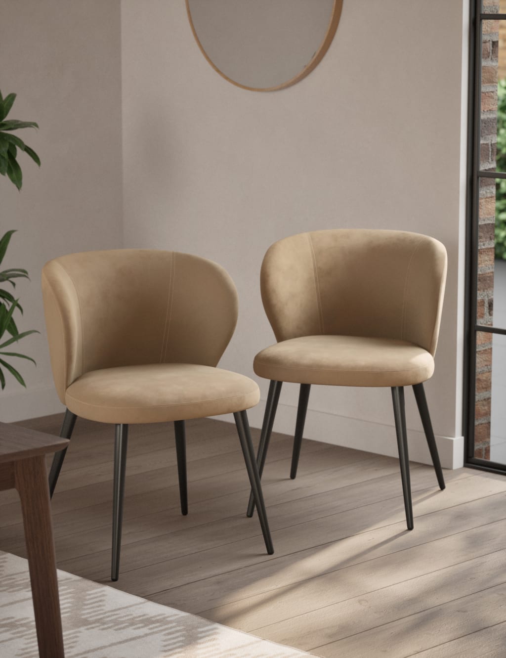 Set of 2 Molly Curve Dining Chairs