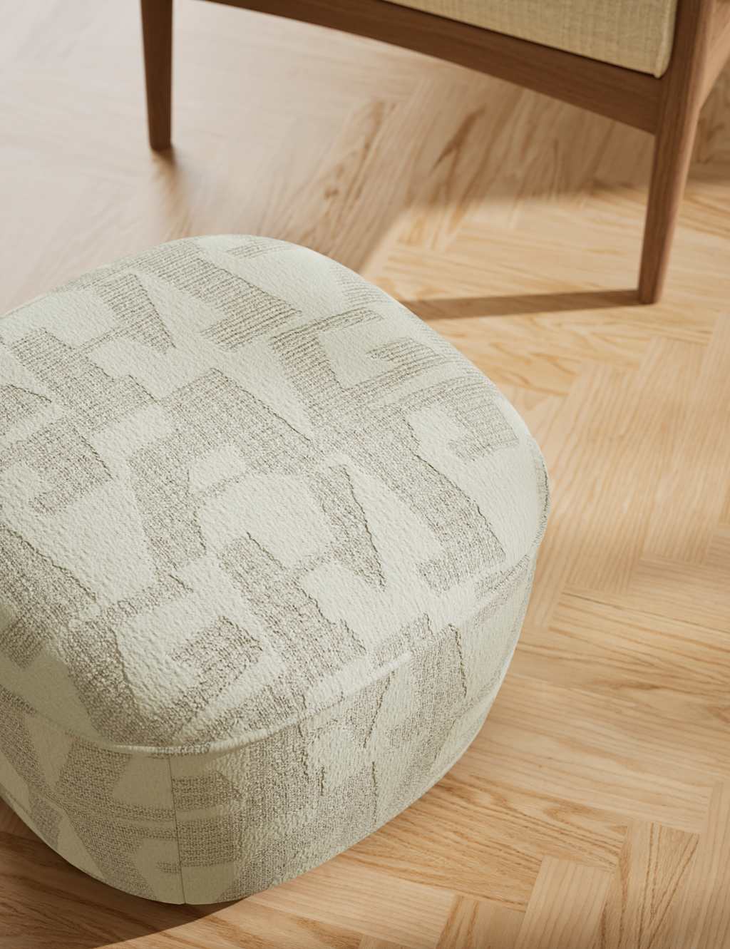 M&S Mellow Jacquard Footstool Natural Mix