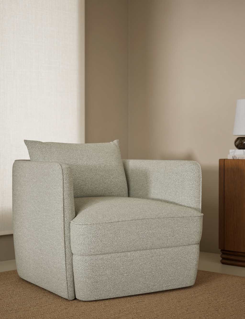 M&S Chester Soft Chenille Accent Chair Grey