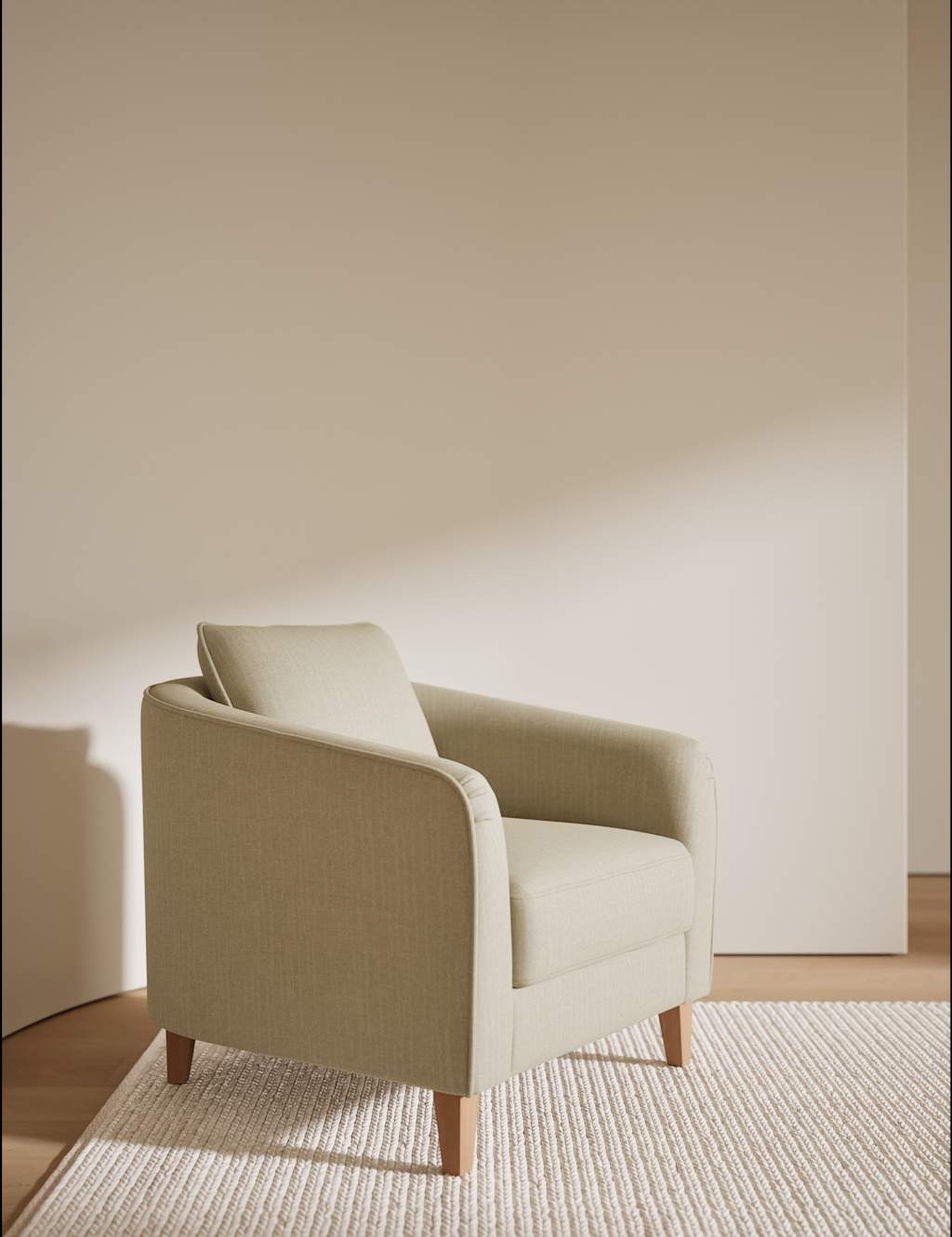 M&S Lara Chenille Accent Chair - Natural