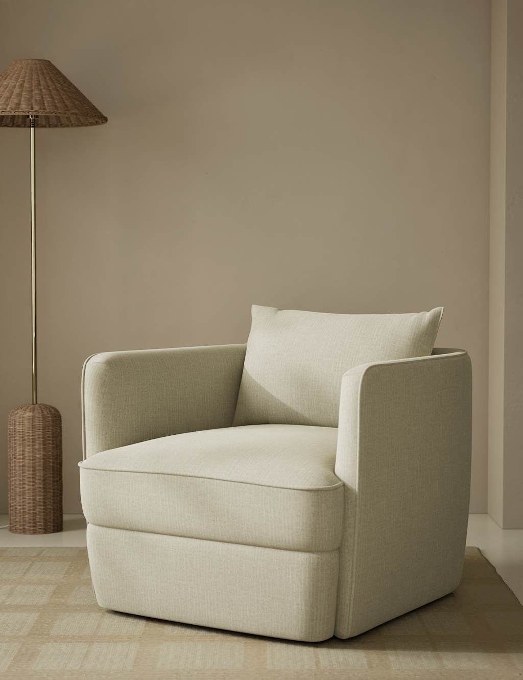 M&S Chester Chenille Accent Armchair Natural