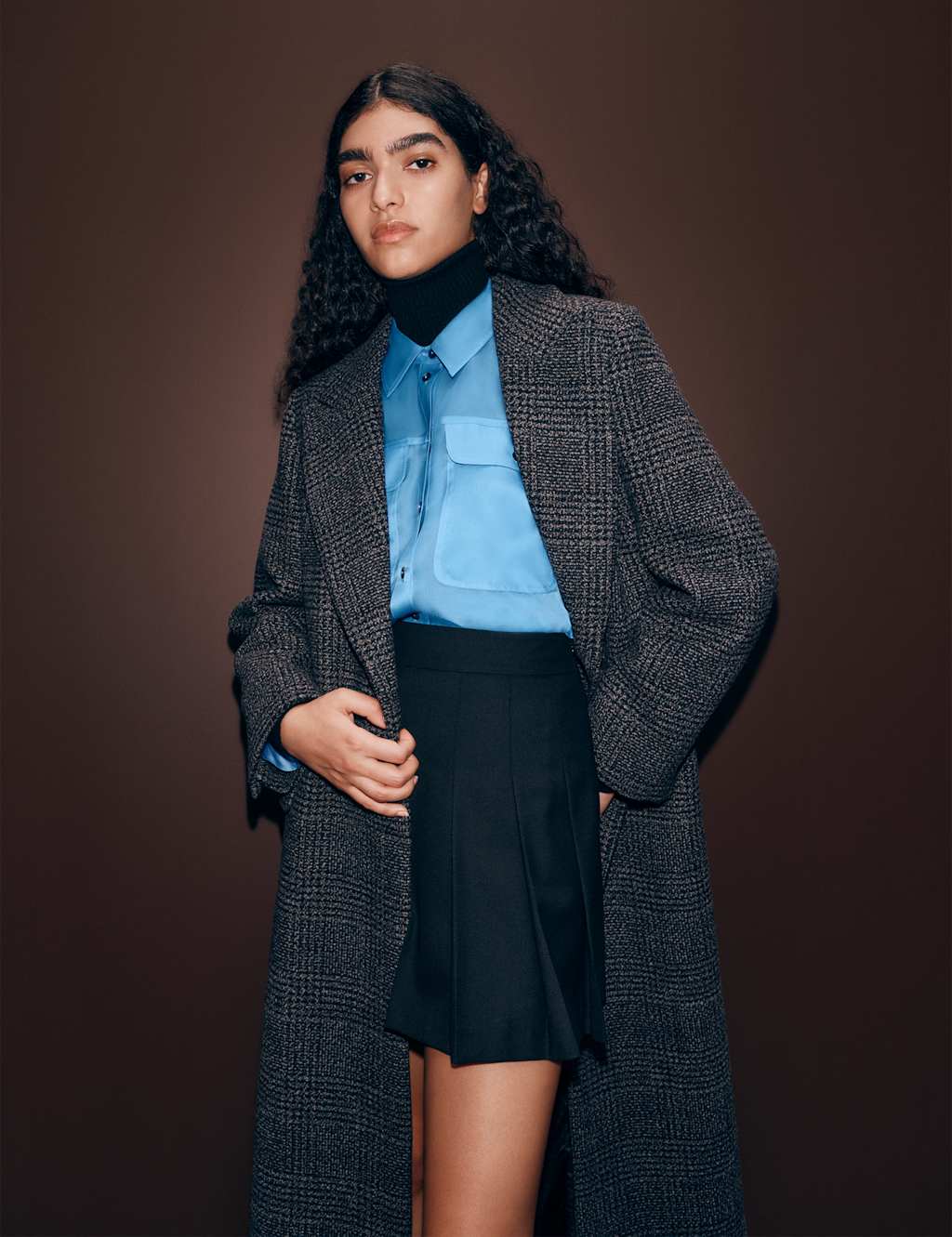 Autograph Pure Silk Organza Relaxed Utility Shirt Cornflower