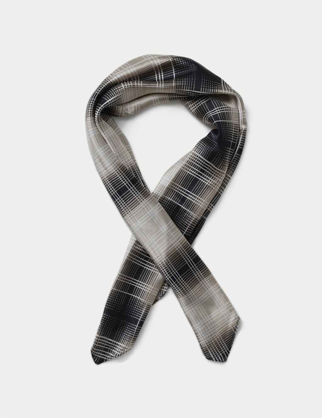 M&S Check Print Scarf Blue