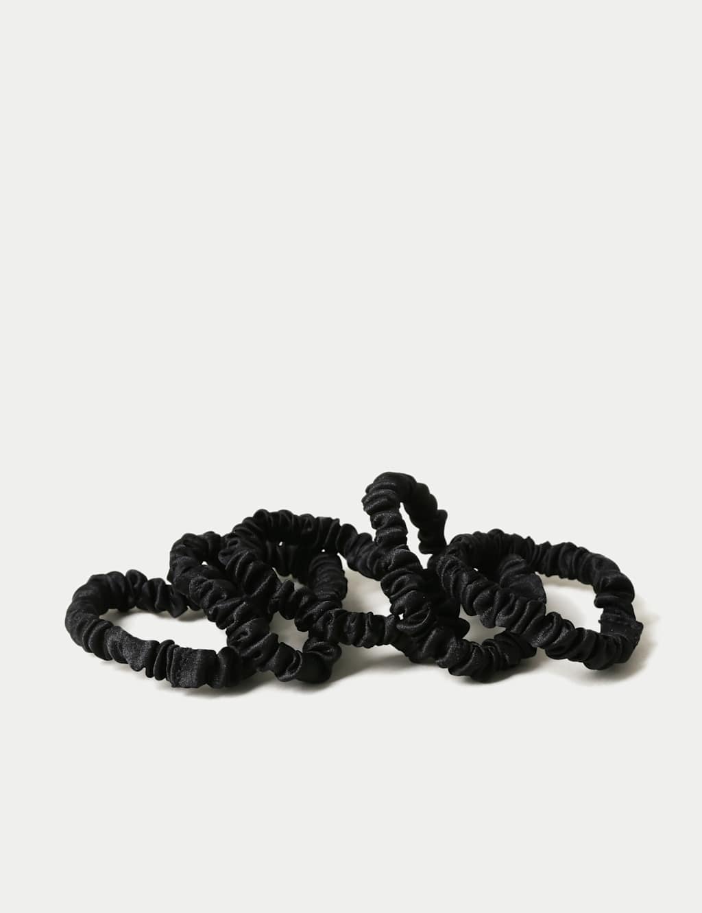 M&S 5pk Satin Mini Scrunchie Set Black