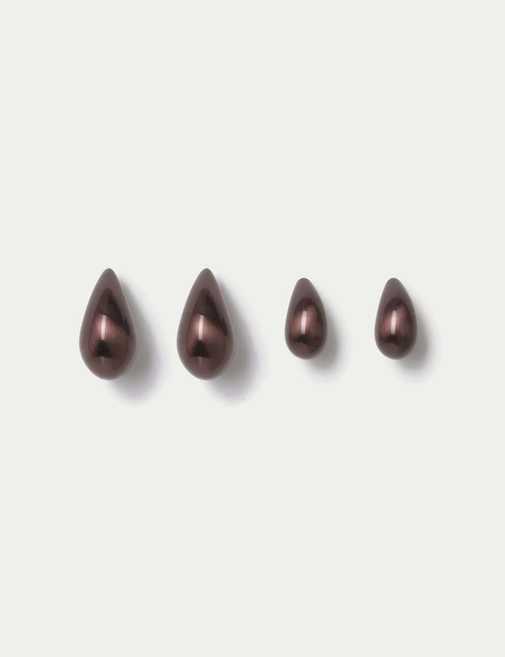 M&S 2 Pack Brushed Tear Drop Stud Earrings Brown