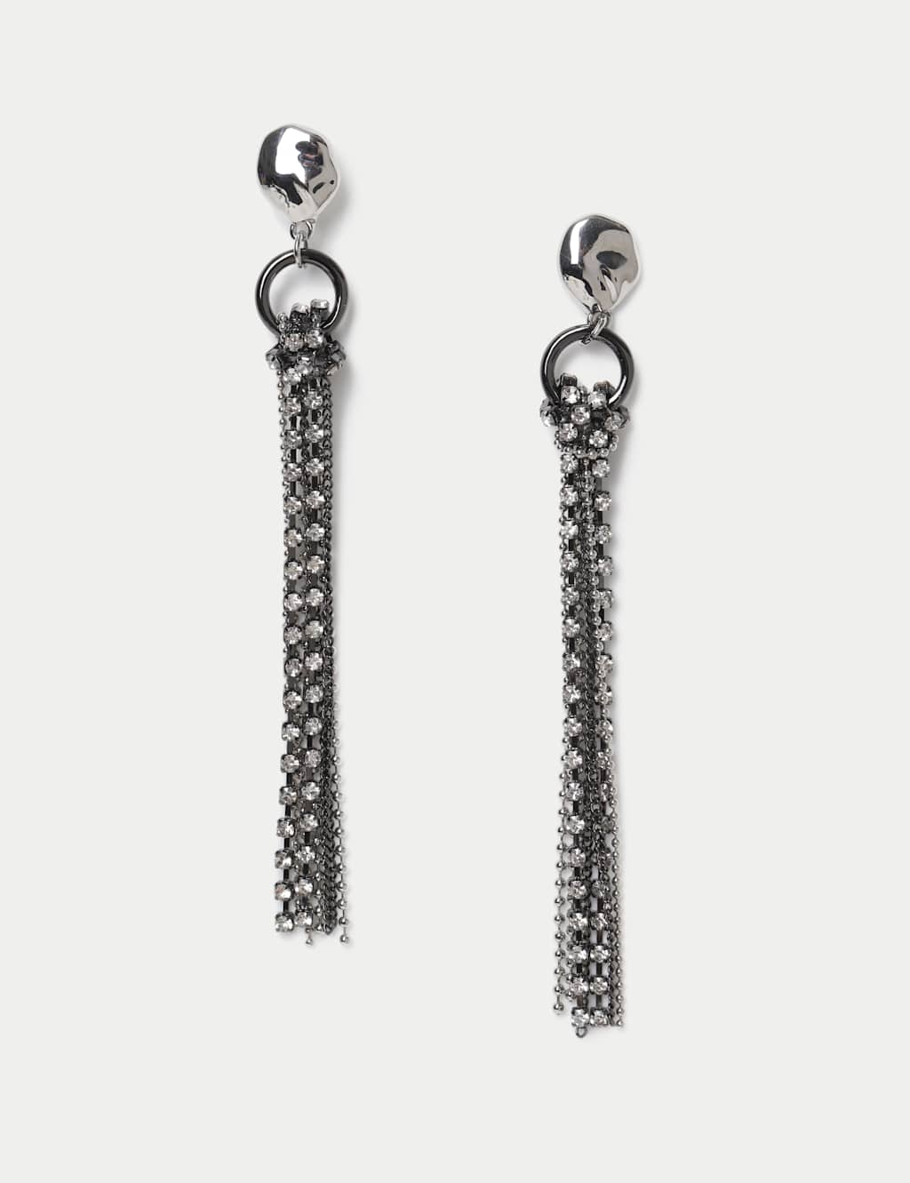 M&S Rhinestone Drop Earrings Silver