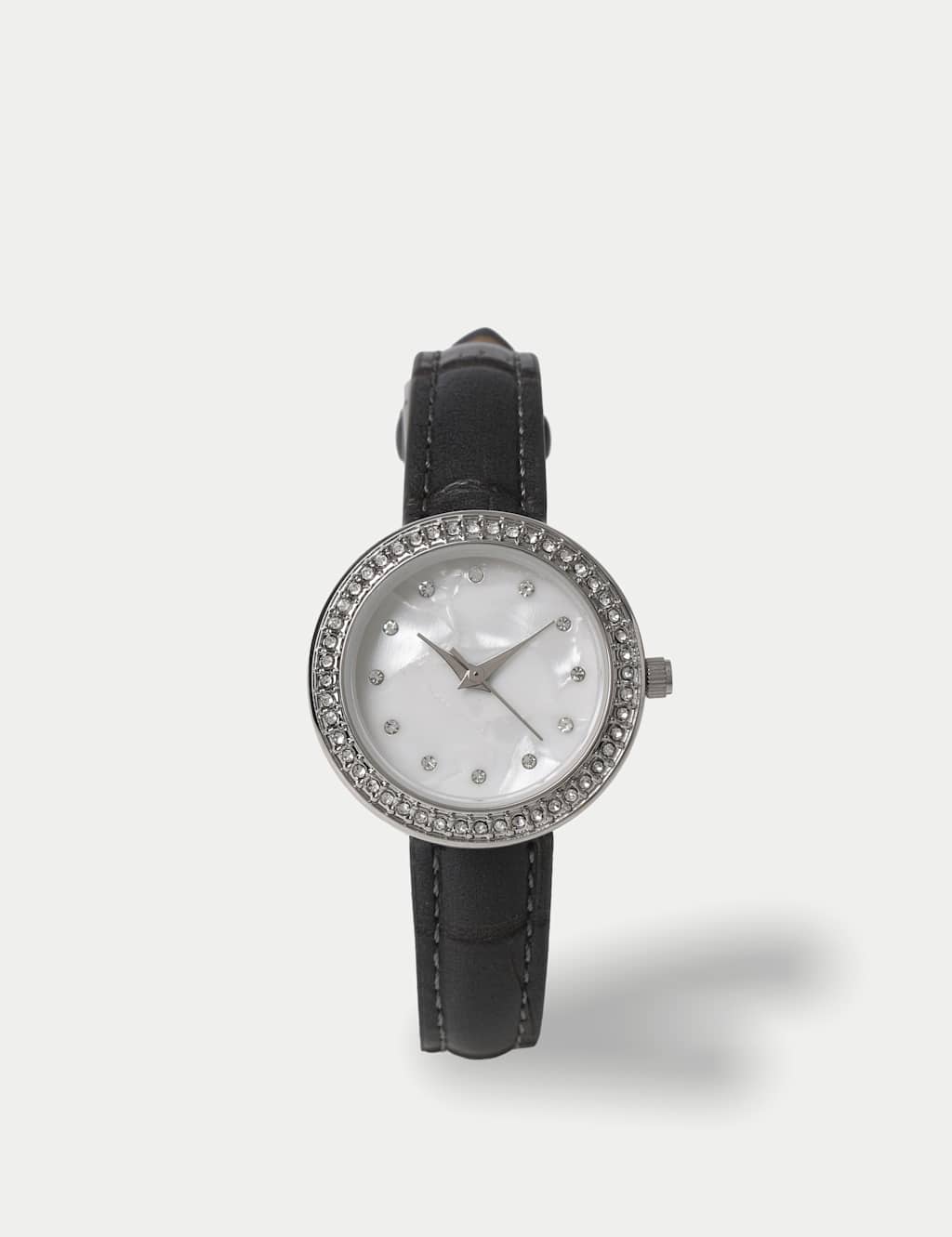 M&S Embellished Grey and White Face Watch Grey