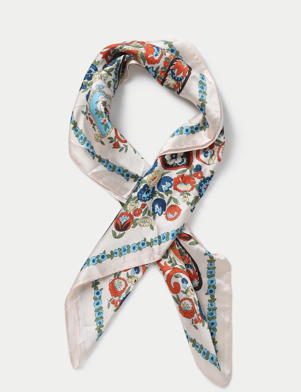 M&S Floral Scarf Cream
