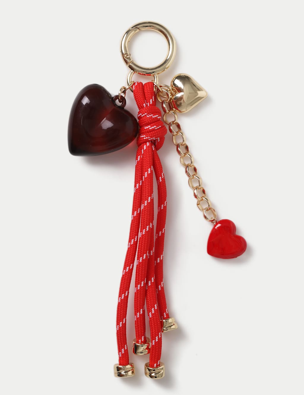 M&S Heart Cord Bag Charm Red