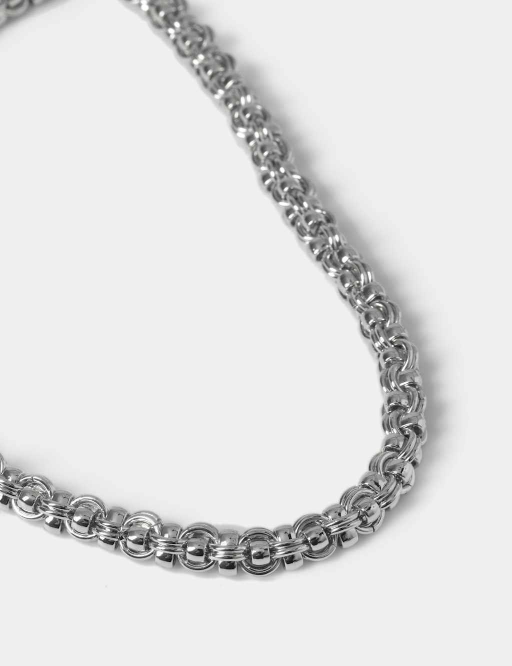 M&S Women's Textured Link Necklace - Silver