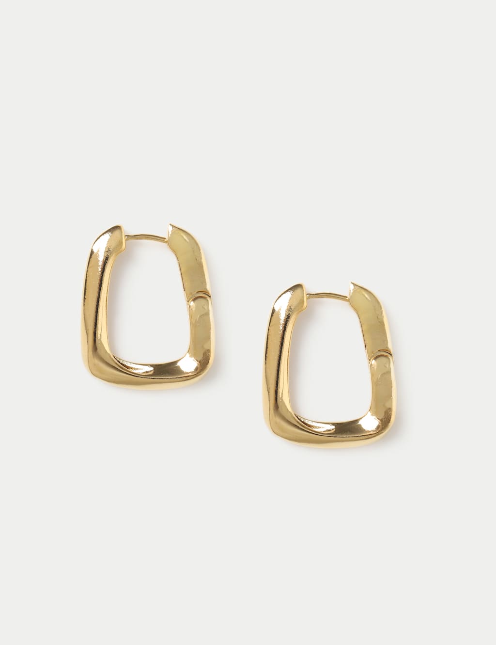 Women's Autograph Oval Square Hoop Earrings - Gold