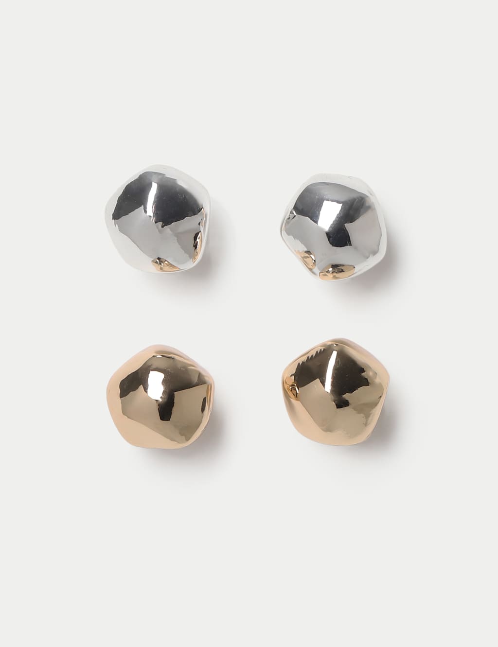 M&S 2 Pack Molten Stud Earrings Multi