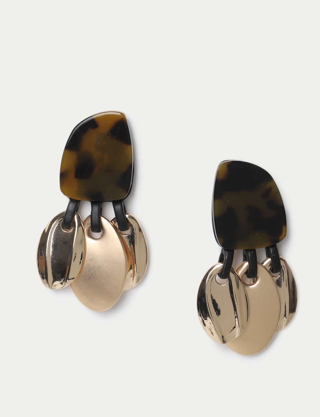 M&S Tortoise Shell Drop Statement Earrings Brown