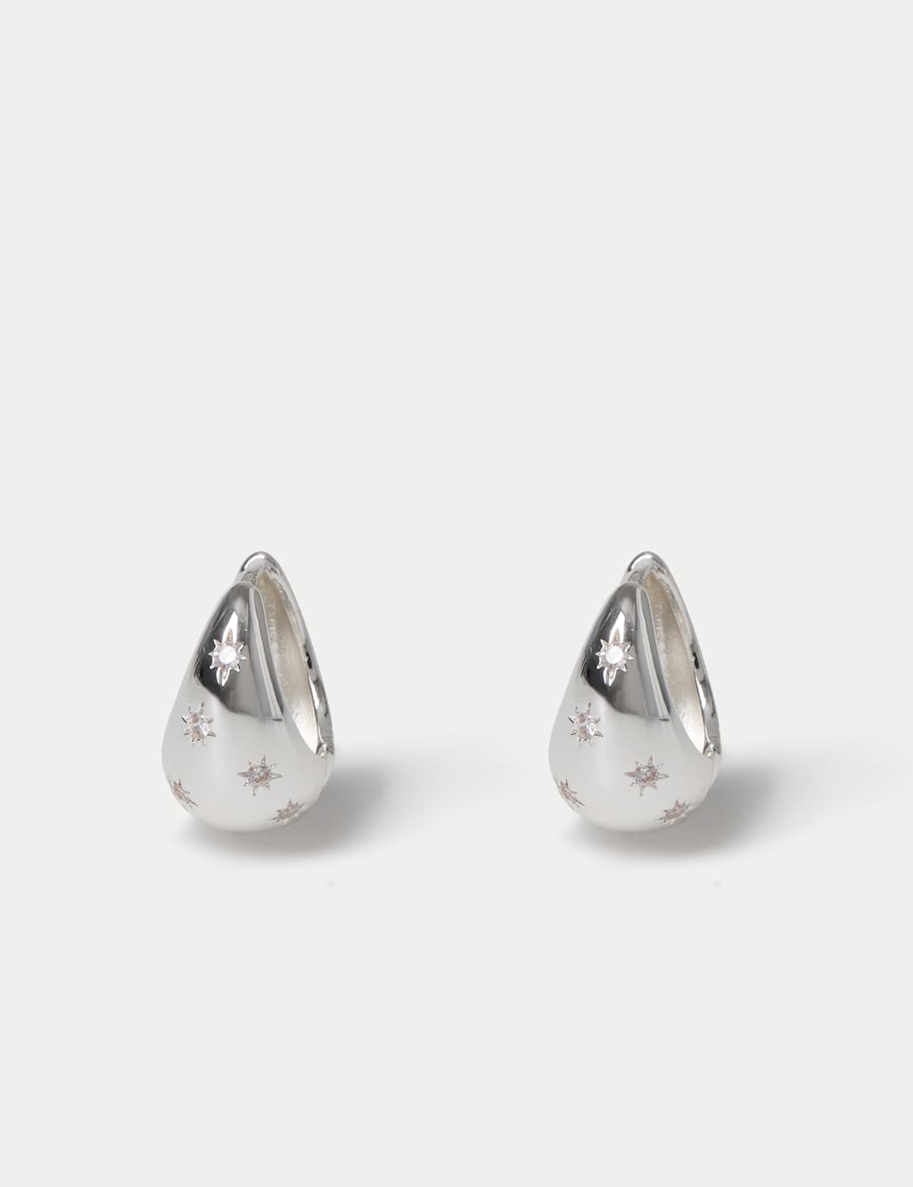 Per Una Per Una Cubic Zirconia Huggie Hoop Earrings Silver