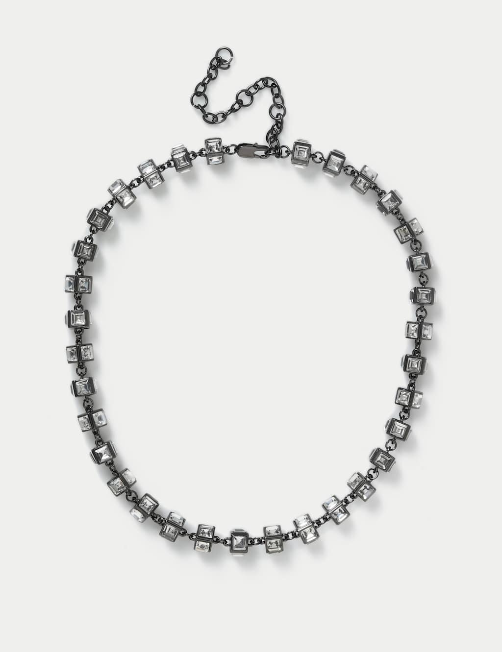 M&S Crystal Rope Necklace Black