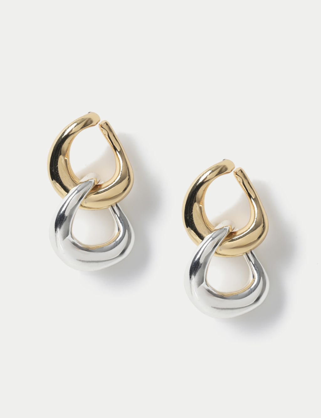 Mixed Metal Link Drop Earring