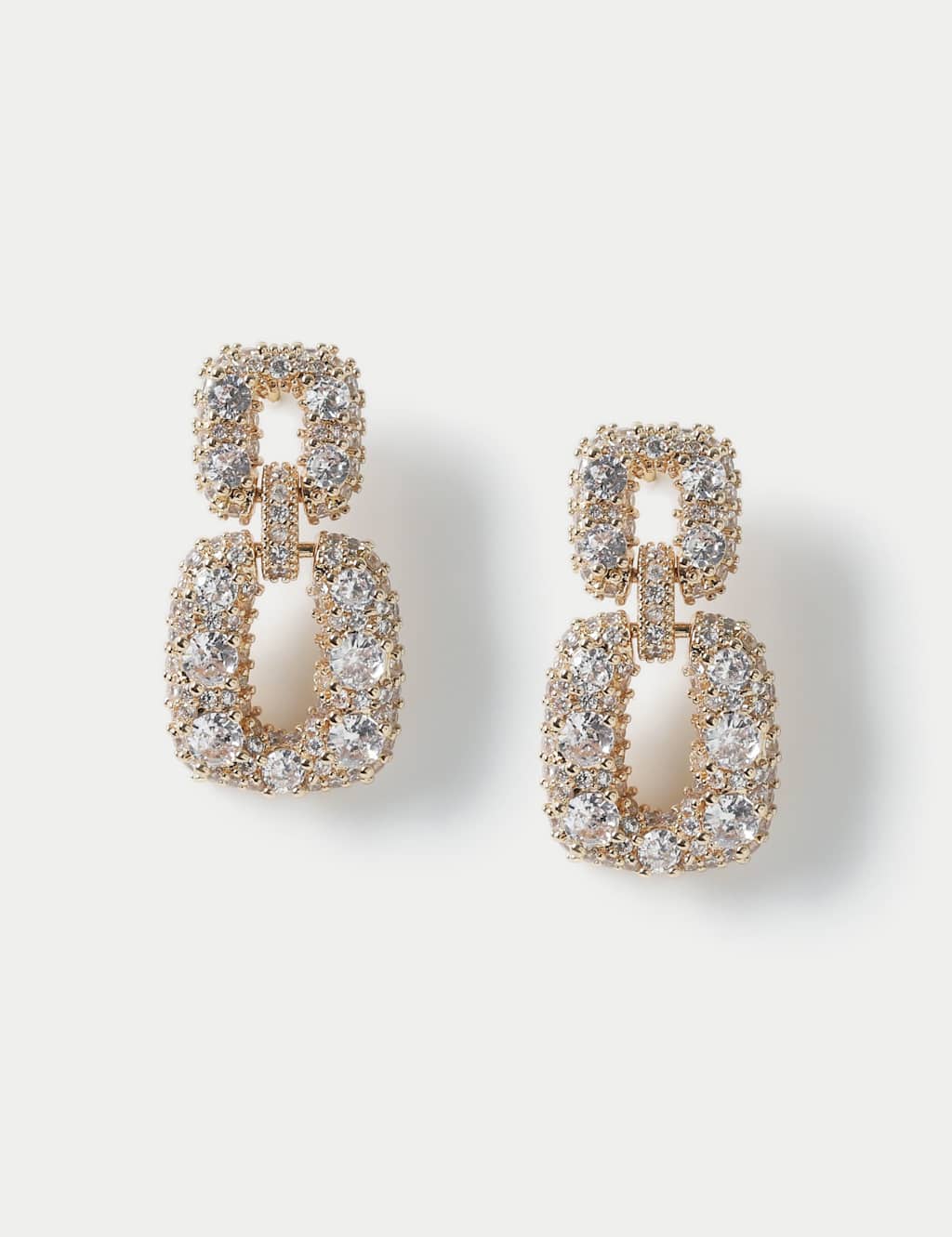 M&S Autograph Cubic Zirconia Drop Earrings Gold
