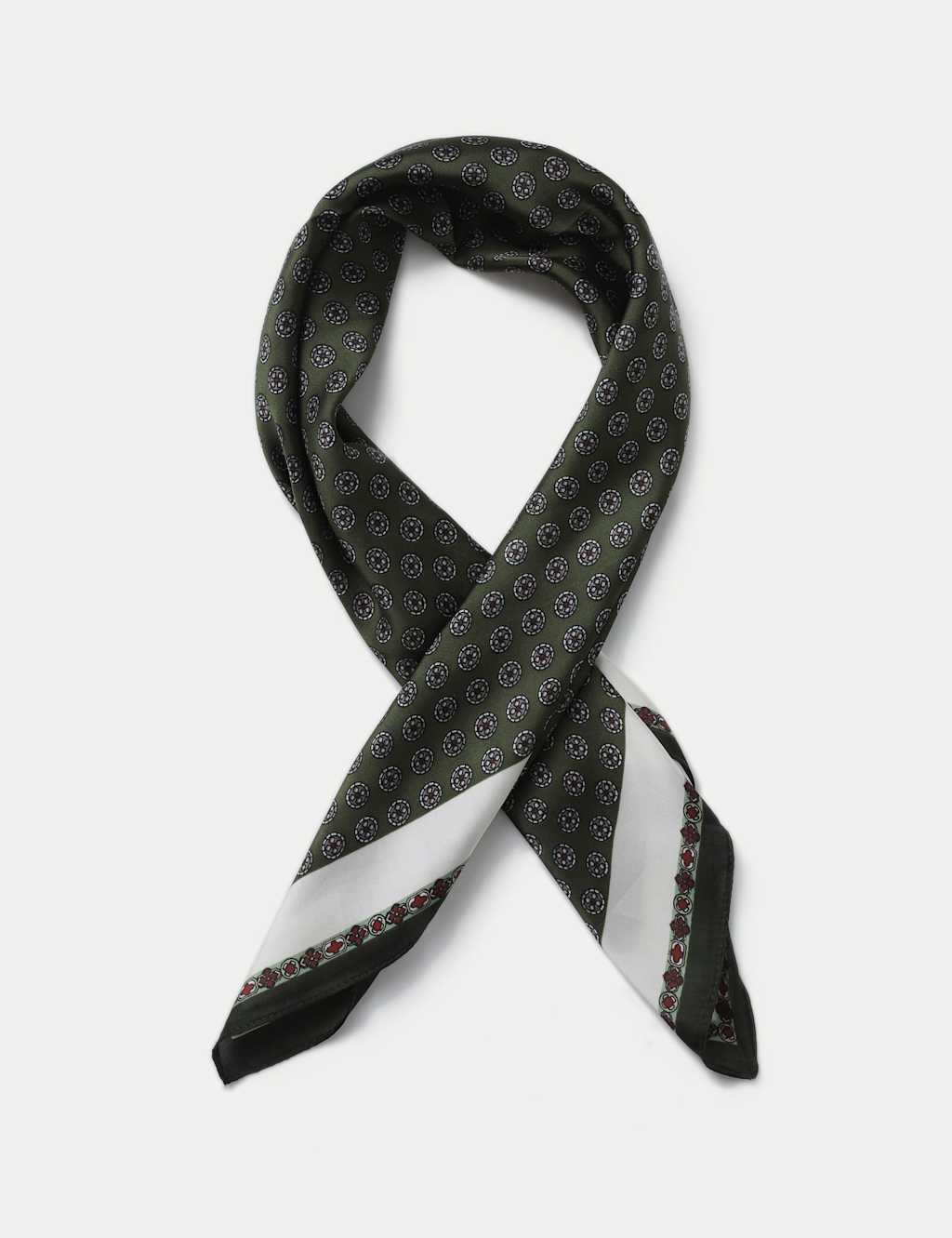 M&S Green Circle Print Scarf Green