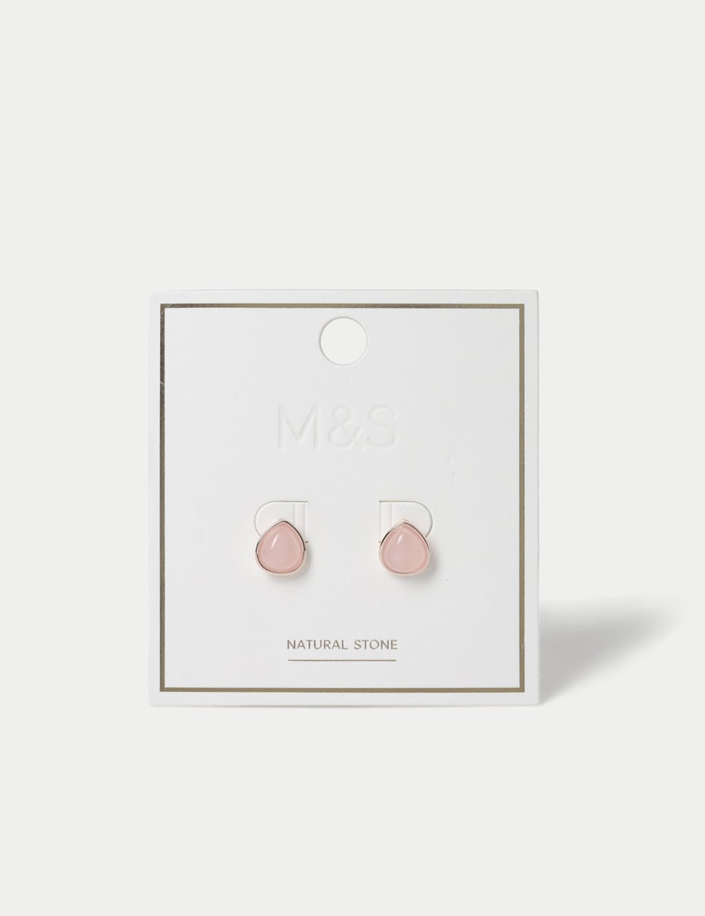 M&S Natural Stone Stud Earrings Pink
