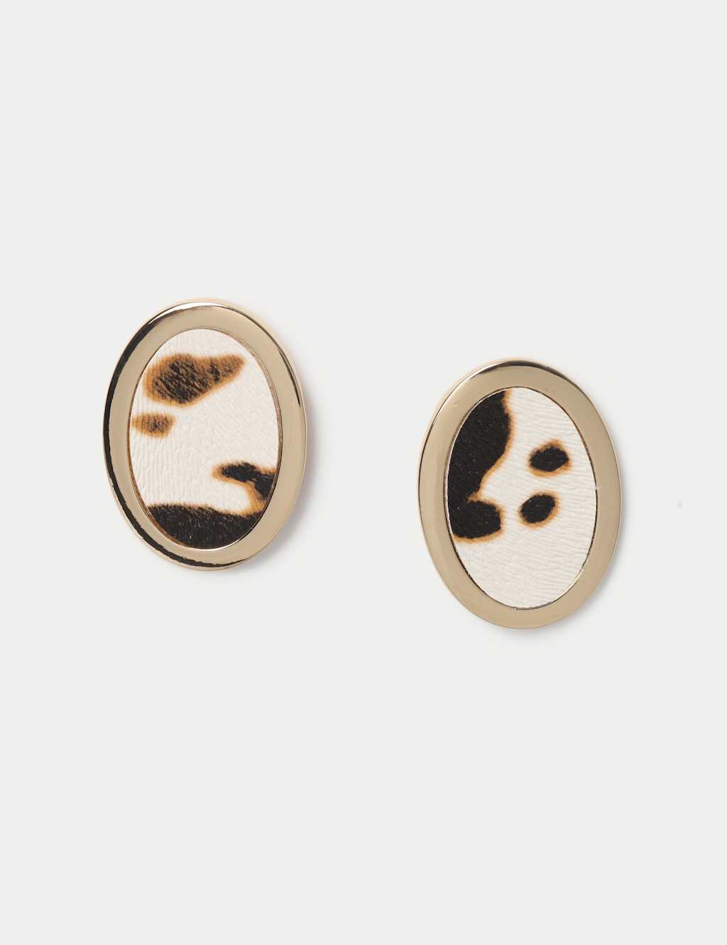 M&S Cow Print Statement Stud Earrings Multi