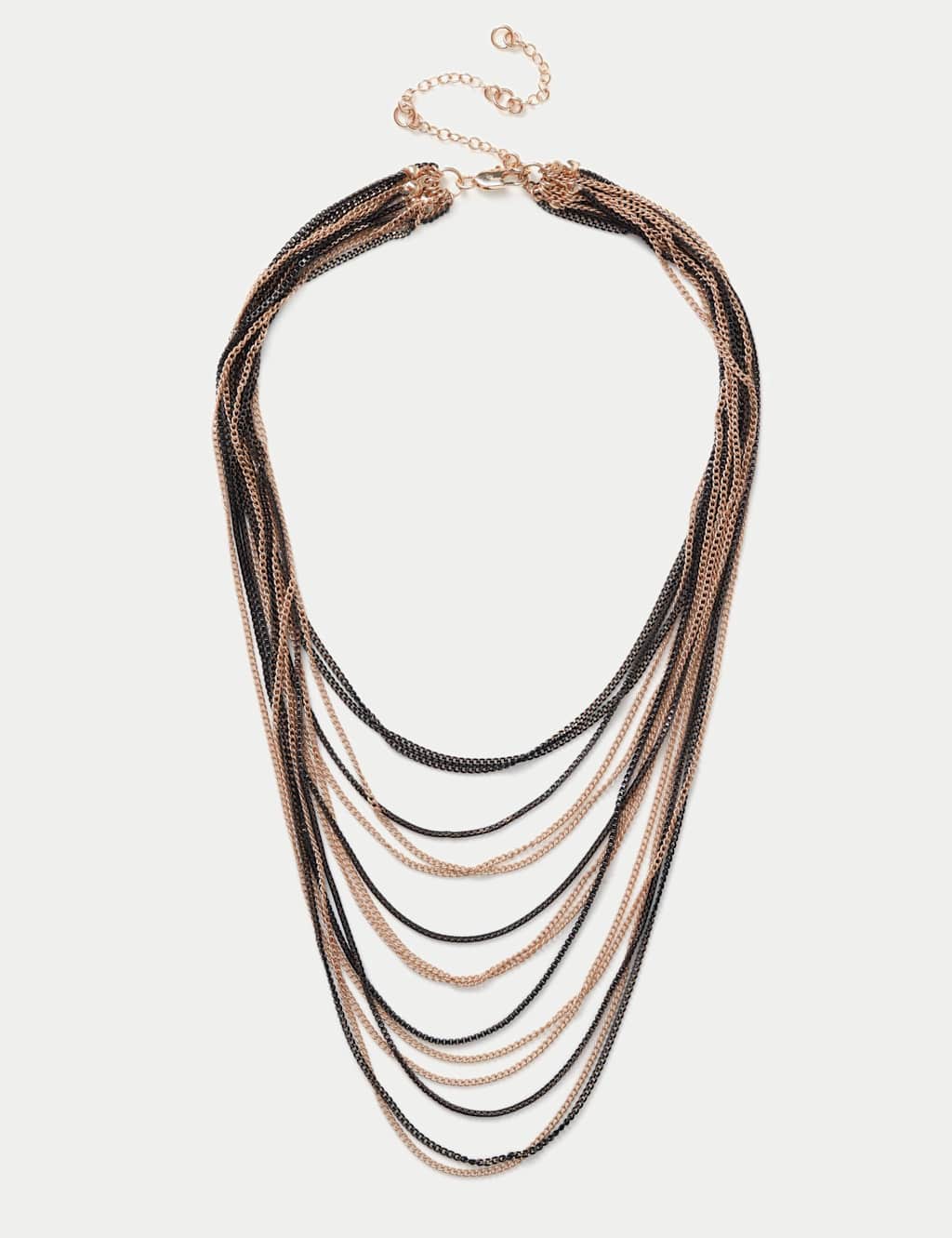 M&S Mixed Metal Layered Chain Necklace Black