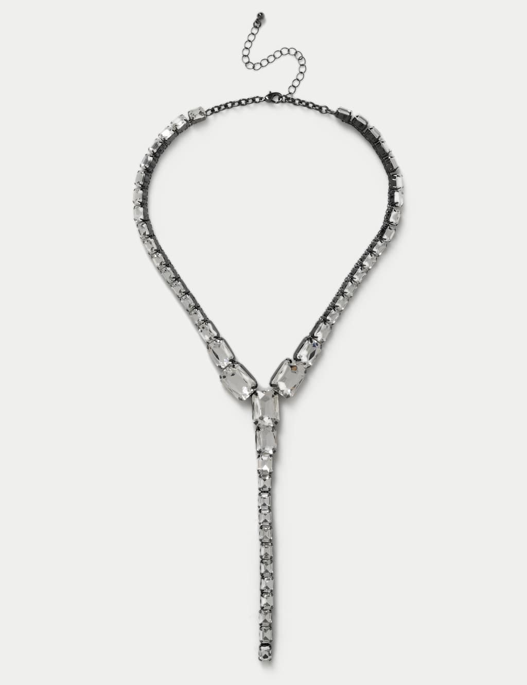 M&S Crystal Lariat Necklace Clear
