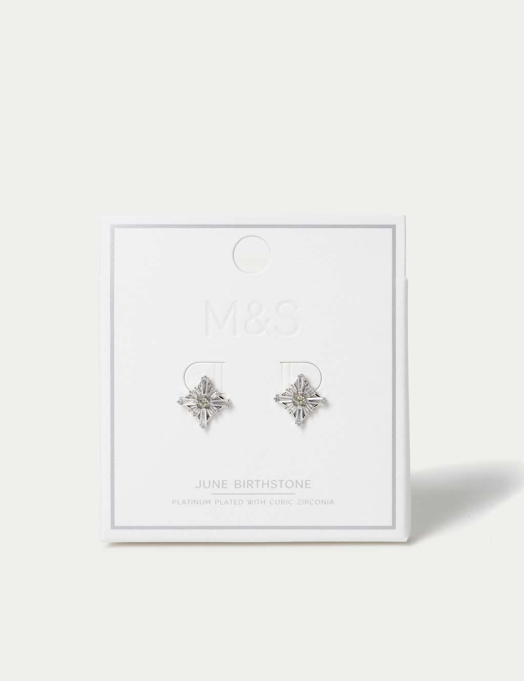 M&S Platinum Plated Cubic Zirconia Birthstone Earrings Yellow