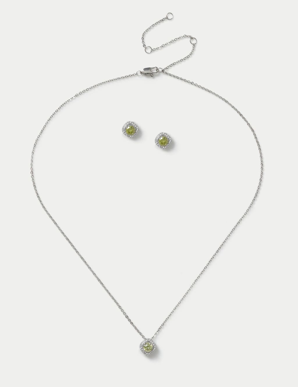 M&S Platinum Plated Birthstone Earring and Necklace Set Yellow