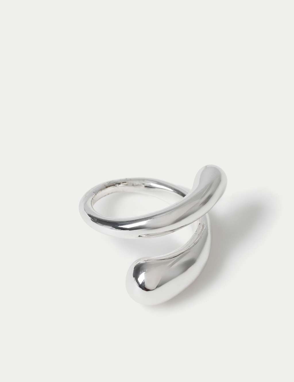 Women's Skinny Twist Ring - Medium-Large - Silver - Available at M&S