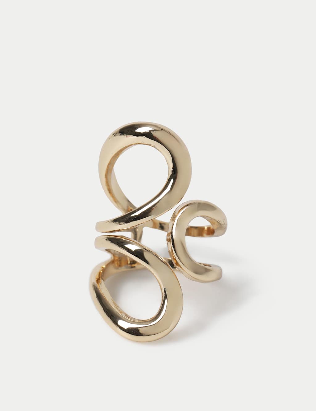 M&S Women's Swirl Ring - Small-Medium - Gold