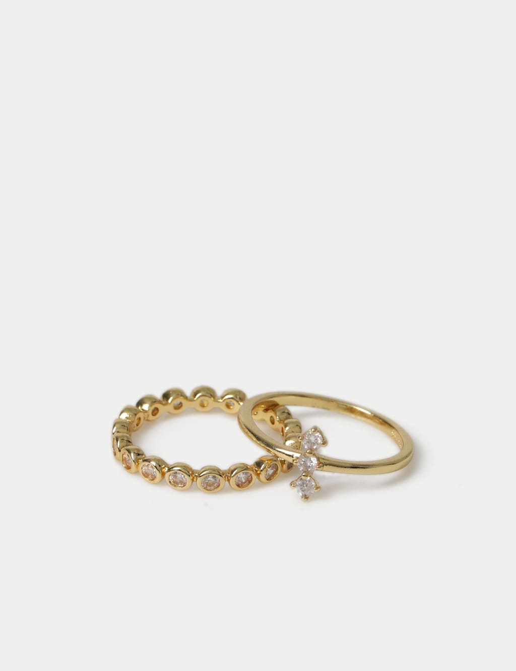 M&S 14ct Gold Plated Cubic Zirconia Rings Gold