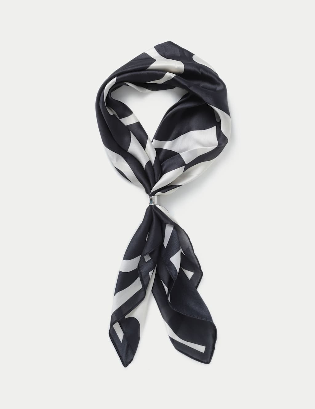 M&S Black and White Ripple Scarf Multi
